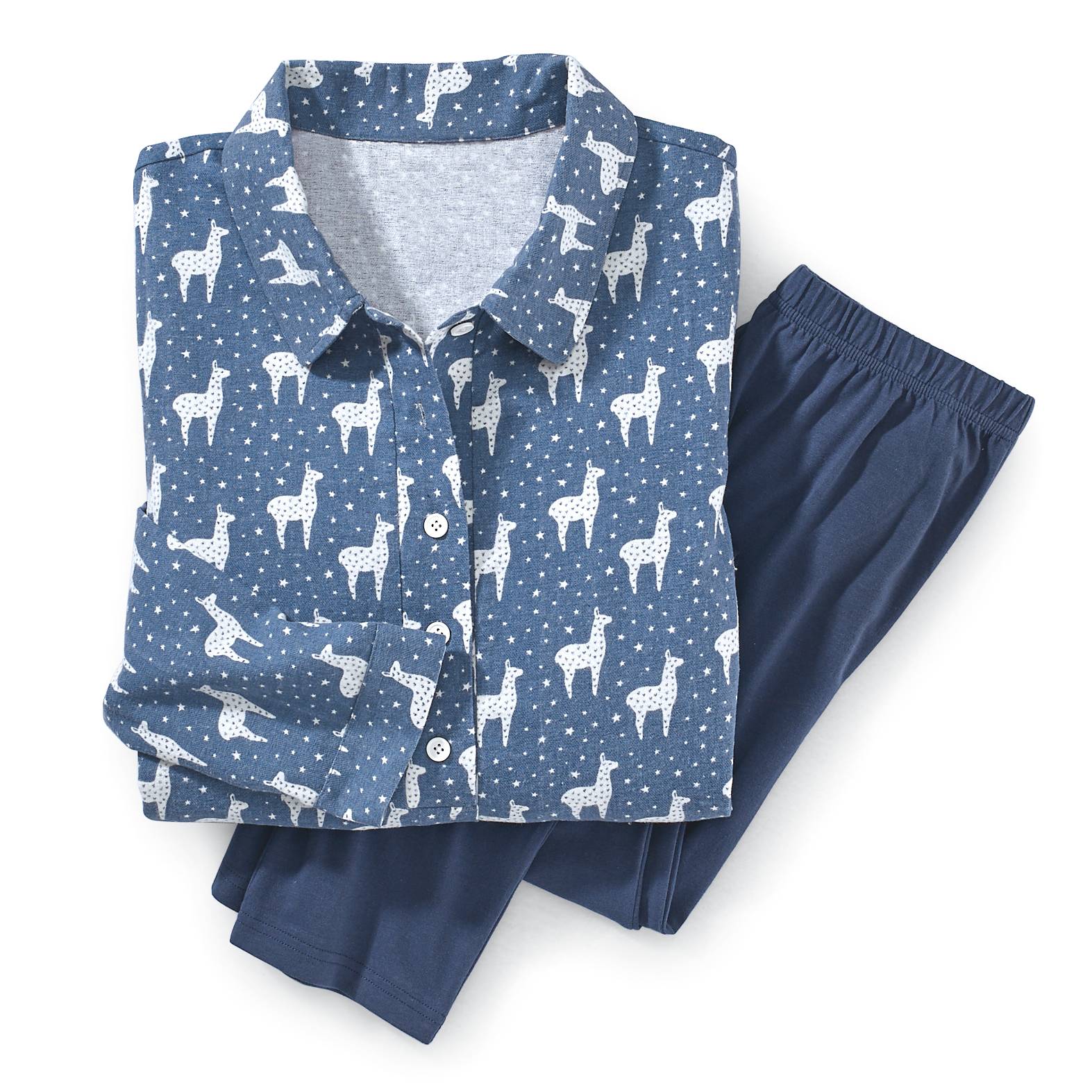 Llama-Print Flannel Nightshirt & Leggings Set - Northstyle Catalog