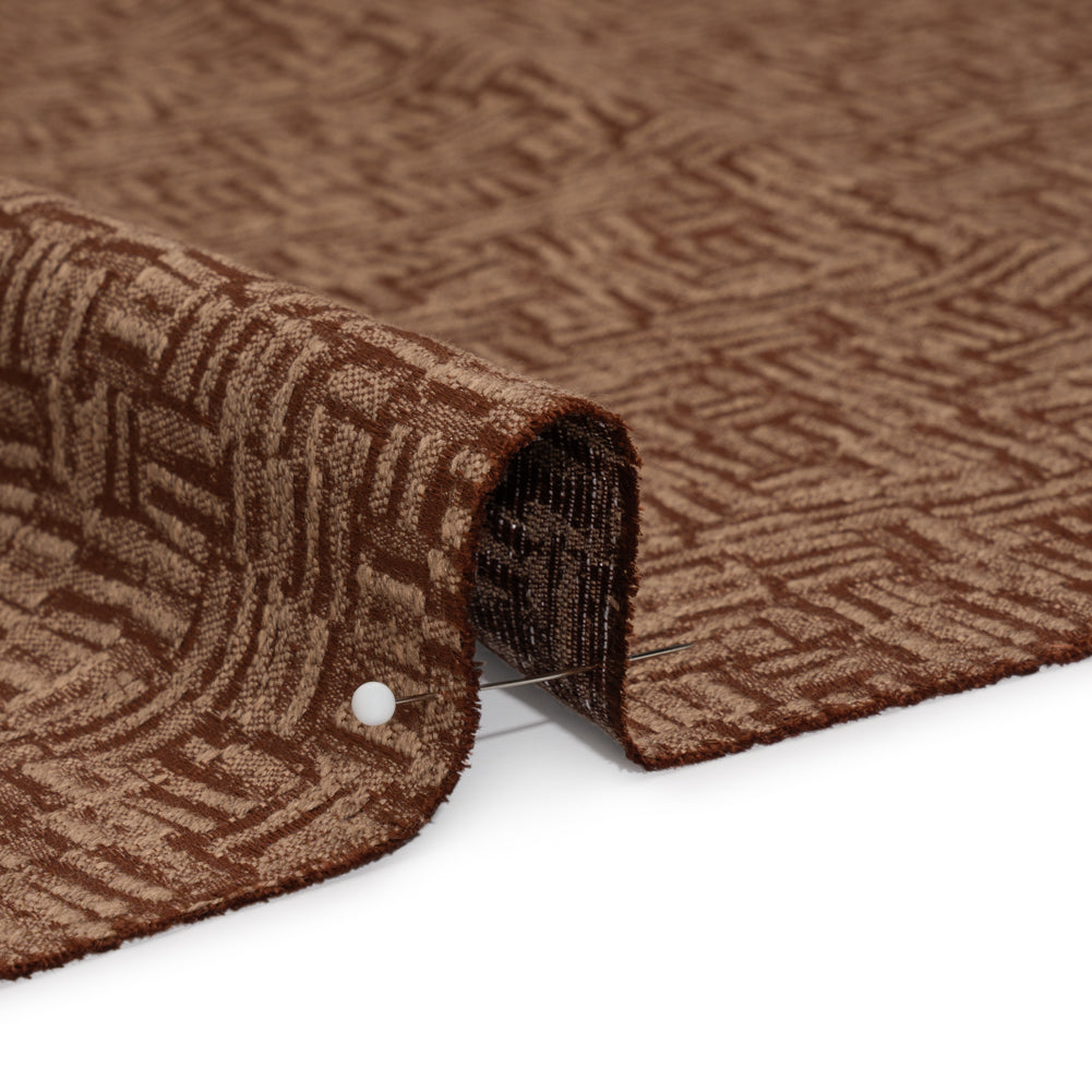 Recycled Polyester and Cotton Drapery Jacquard - Paprika Little Lines - British Imported - Joann Fabrics