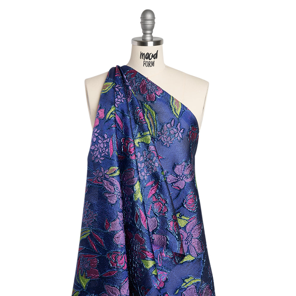 Metallic Burnout Brocade - Pink, Purple and Royal Blue Festive Florals - Joann Fabrics