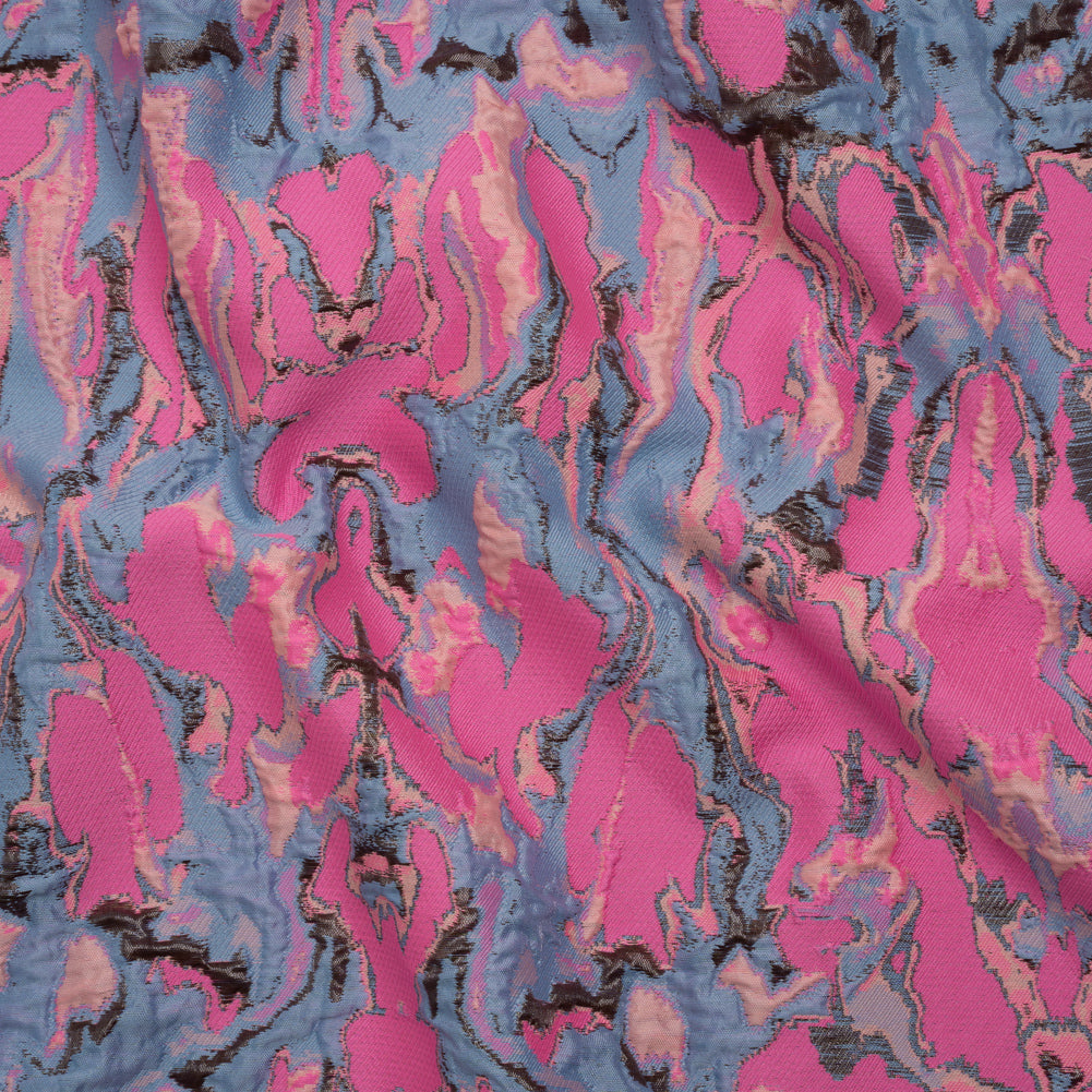 Metallic Luxury Brocade - Pink, Periwinkle and Peach Melting Abstract - Joann Fabrics
