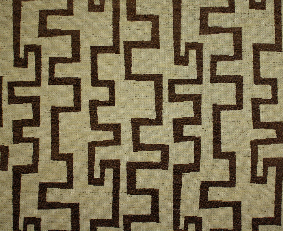 Chocolate/Beige Geometric Chenille - Joann Fabrics