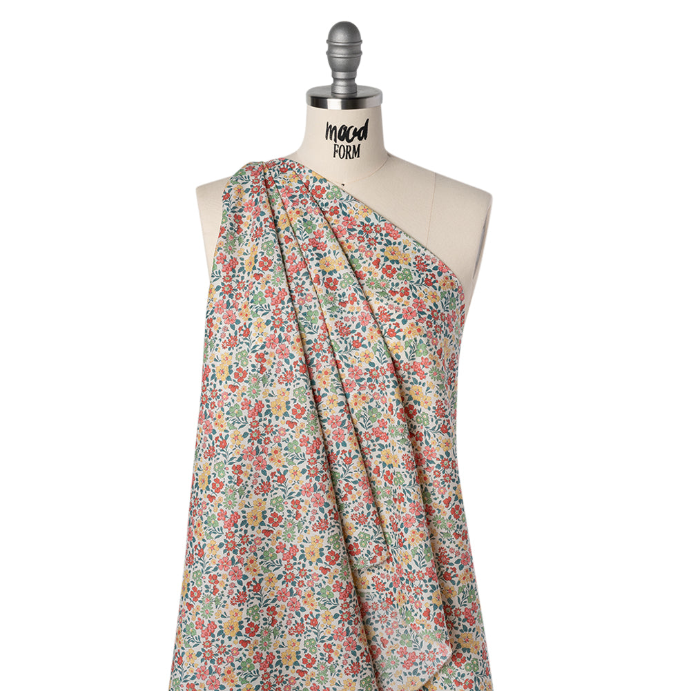 Liberty Fabrics Tana Lawn® - Annabella Multi Pastel - Red, Yellow and Blue Green Floral - Joann Fabrics