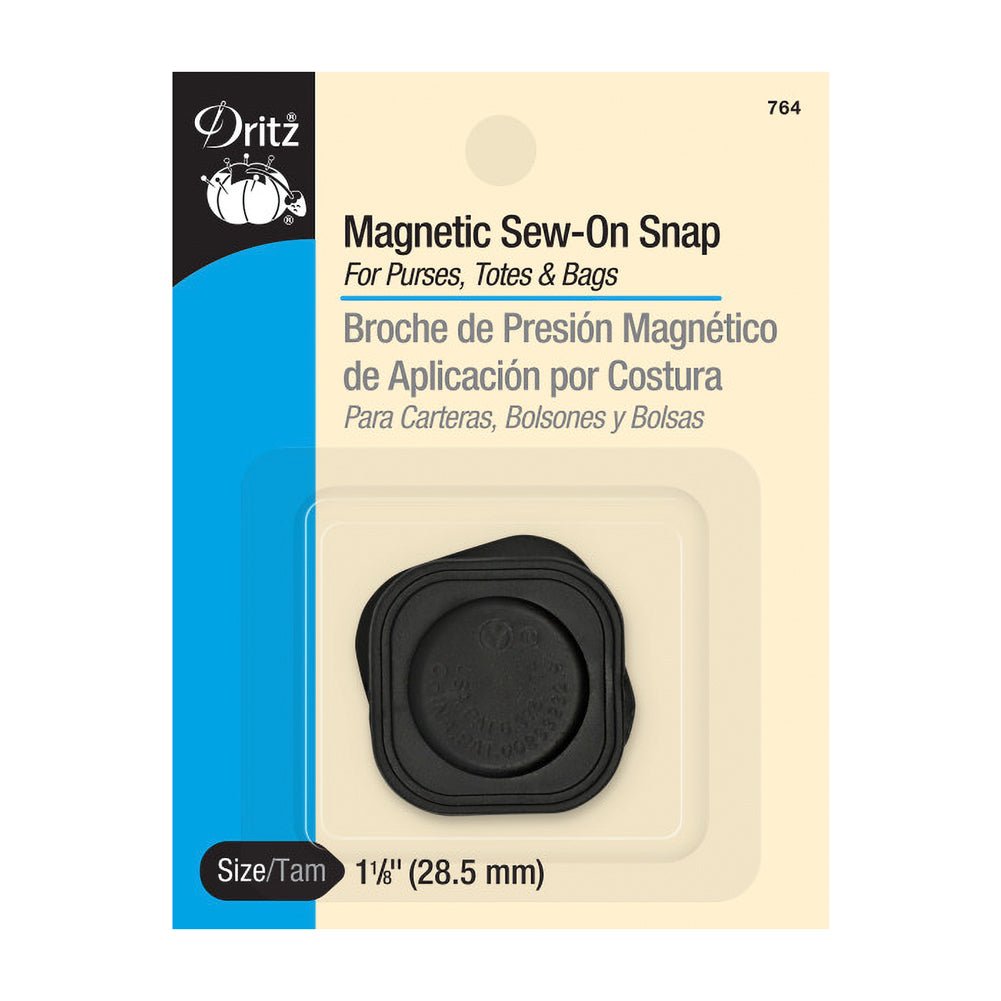 Magnetic Sew-On Snap - Black - 1.125
