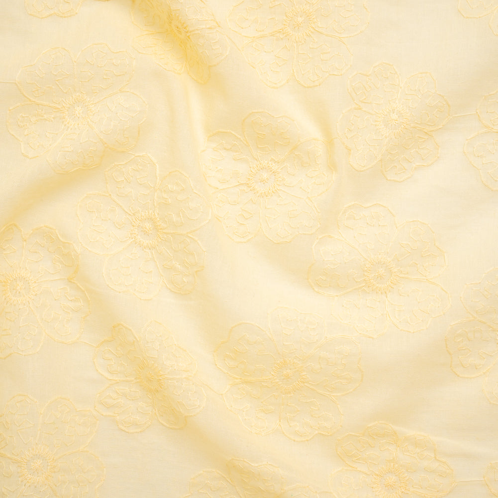 Embroidered Eyelet Cotton Voile - Vanilla Big Tossed Flowers - Naomi Collection - Joann Fabrics