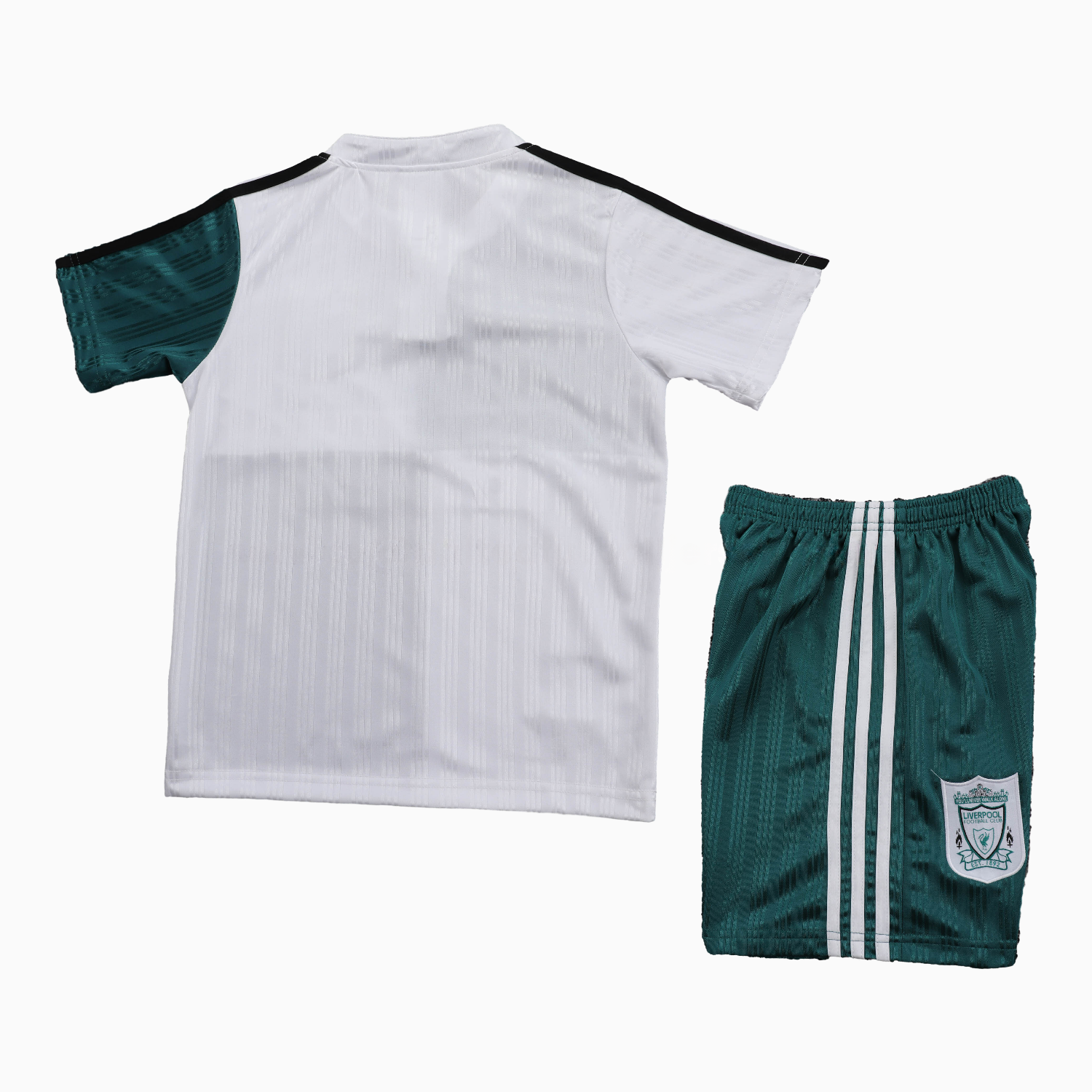 Retro Liver.pool 1995-96 Away White And Green Kids Kit - UnitedFutballJersey
