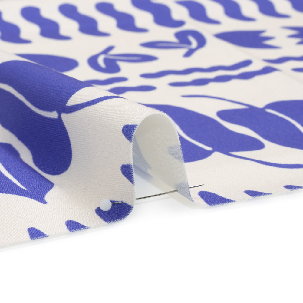 Stretch Cotton Twill Print - Blue Cartoon Objects Stripes - Mood Exclusive Star Anise - Joann Fabrics