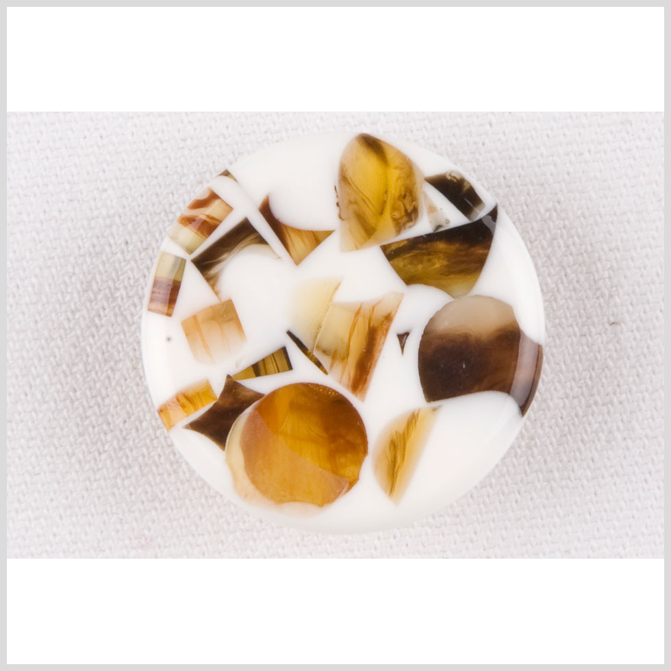 White and Amber Plastic Button - 44L/28mm - Joann Fabrics