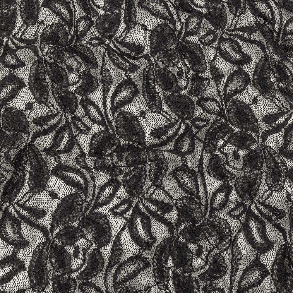 Black Floral Re-Embroidered Lace - Joann Fabrics