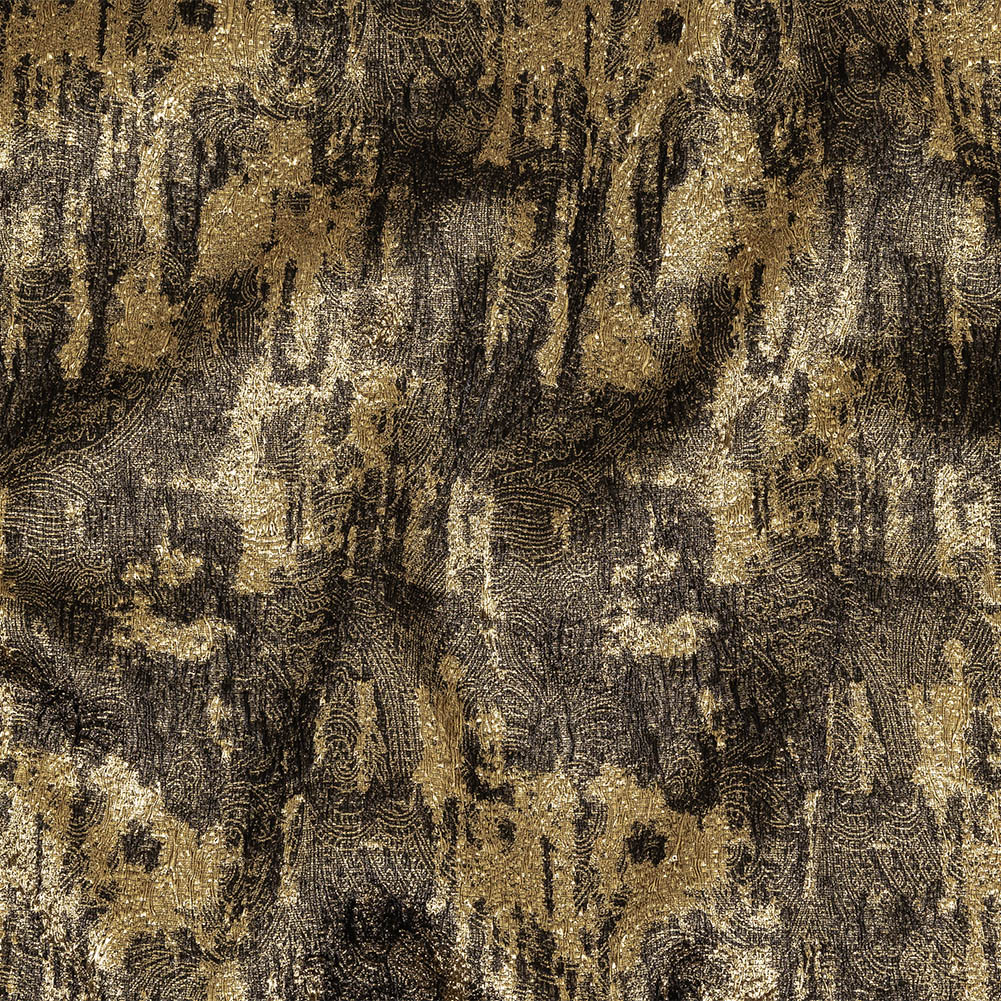 Metallic Gold and Black Abstract Luxury Plisse Brocade - Joann Fabrics