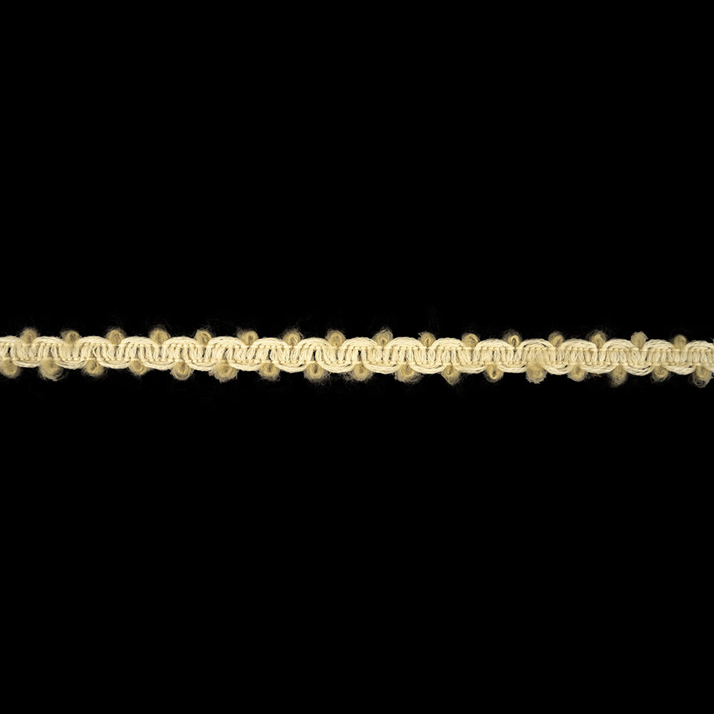 Travertine and Gardenia Fuzzy Braided Wool Blend Trim - 0.5