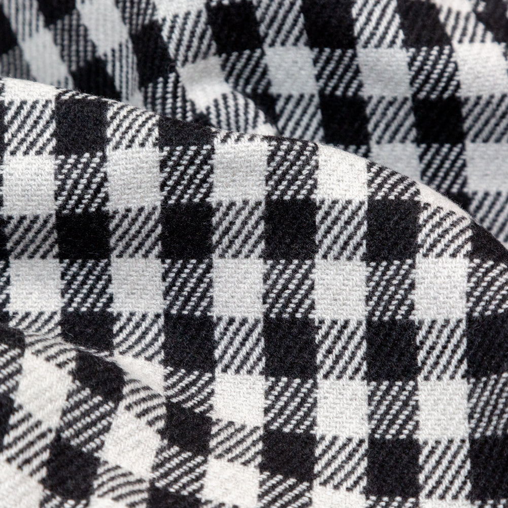Black, White and Gray Shepherd's Check Wool Double Cloth - Joann Fabrics