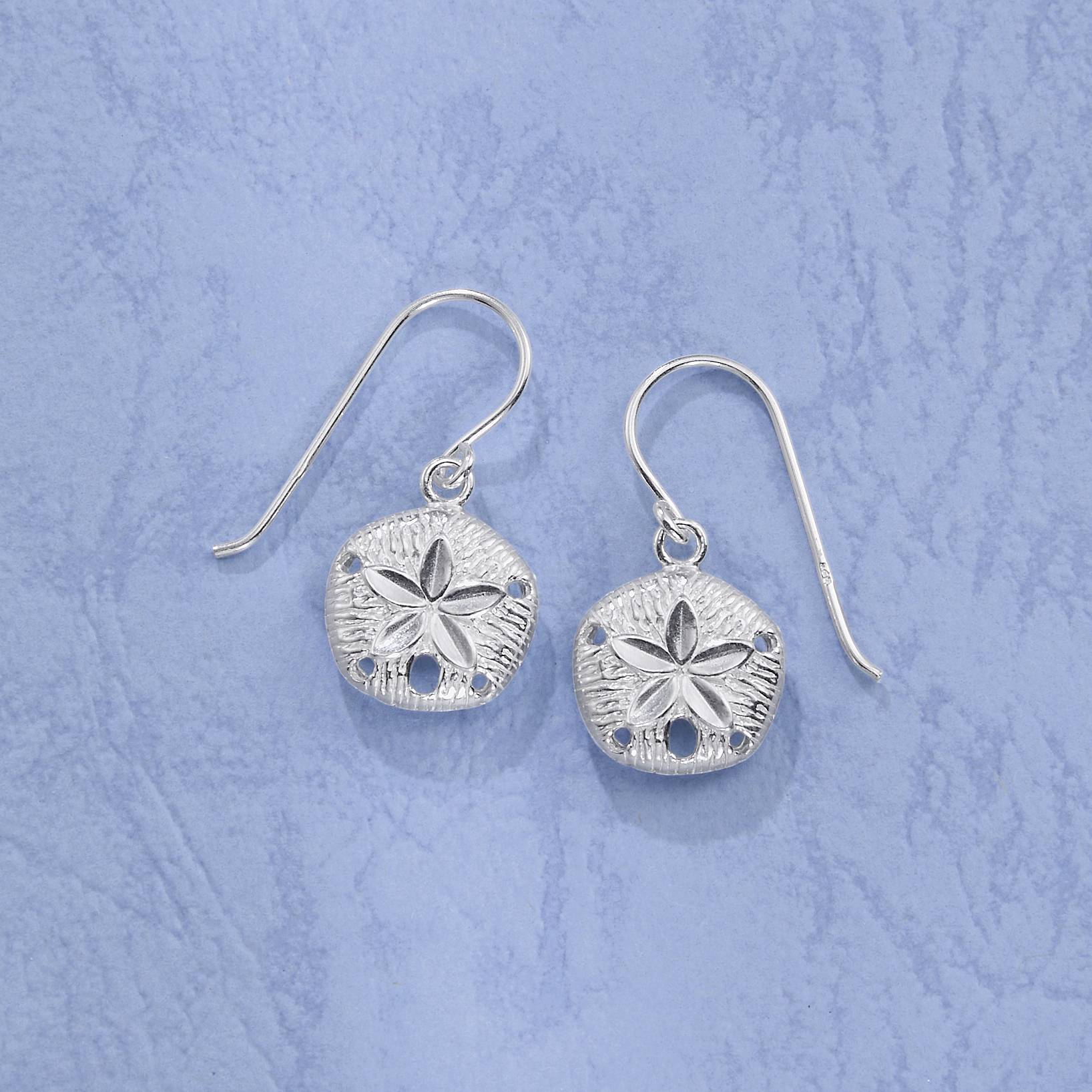 Silverplated Sand Dollar Earrings, French Hooks - Northstyle Catalog
