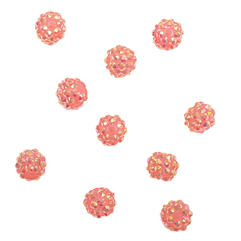 Pink AB Rhinestone and Resin Faceted 12mm Beads - 10pc - Joann Fabrics