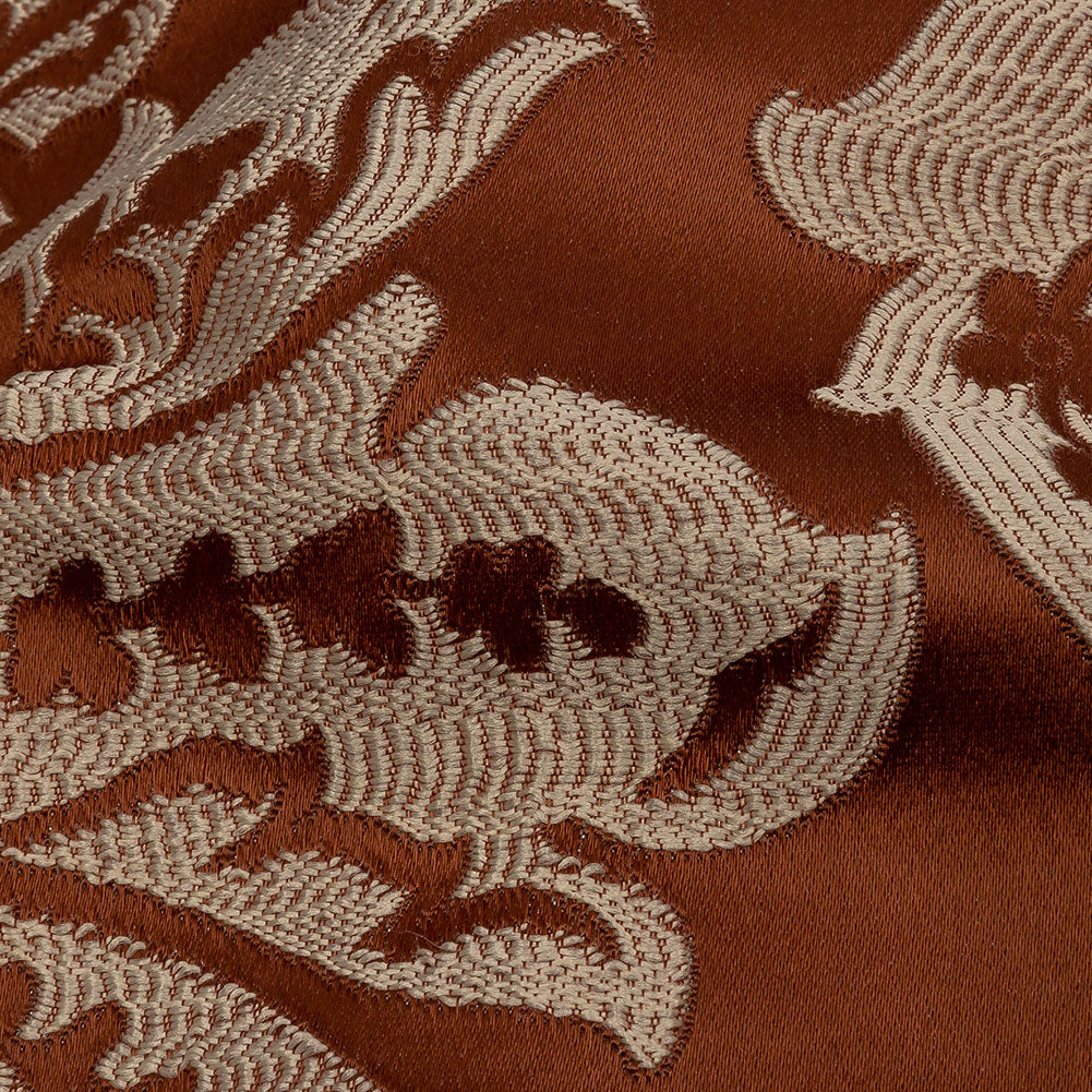 Drapery Jacquard - Rust Leafy Damask - British Imported - Joann Fabrics