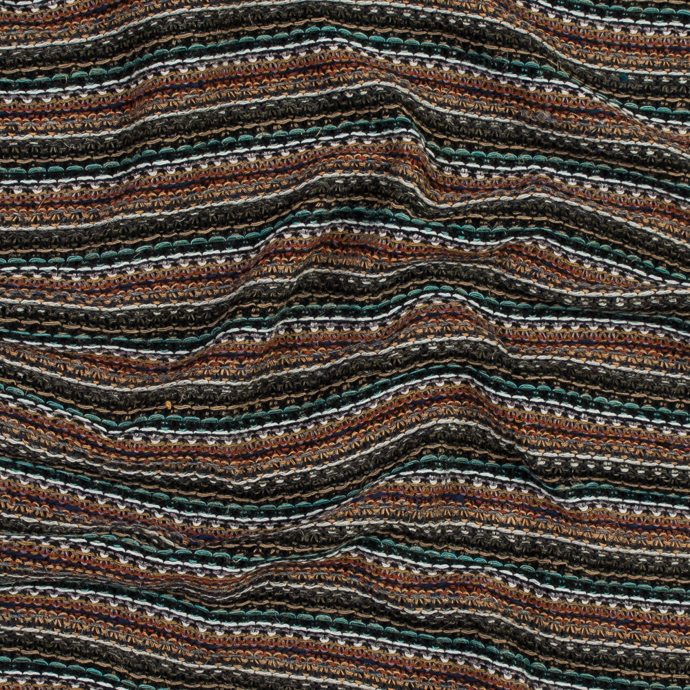 Italian Olive and Orange Striped Wool Knit - Joann Fabrics