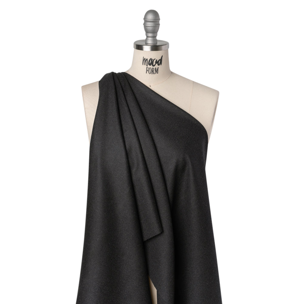 Brushed Virgin Wool Twill Made in Italy - Heathered Anthracite Gray - Joann Fabrics