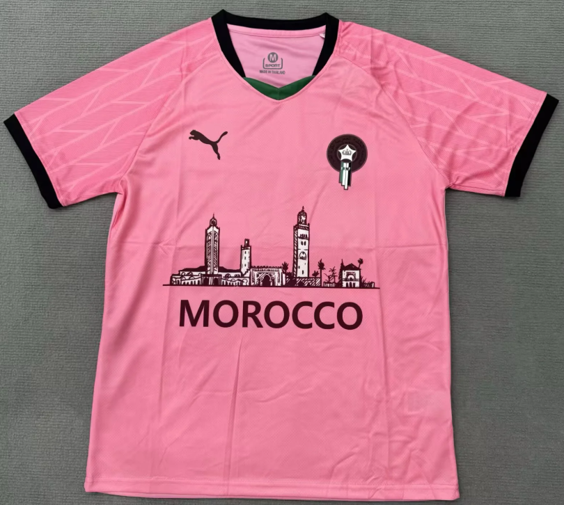 2025/2026 Morocco National City Edition Pink Football Jersey 1:1 Thai Quality