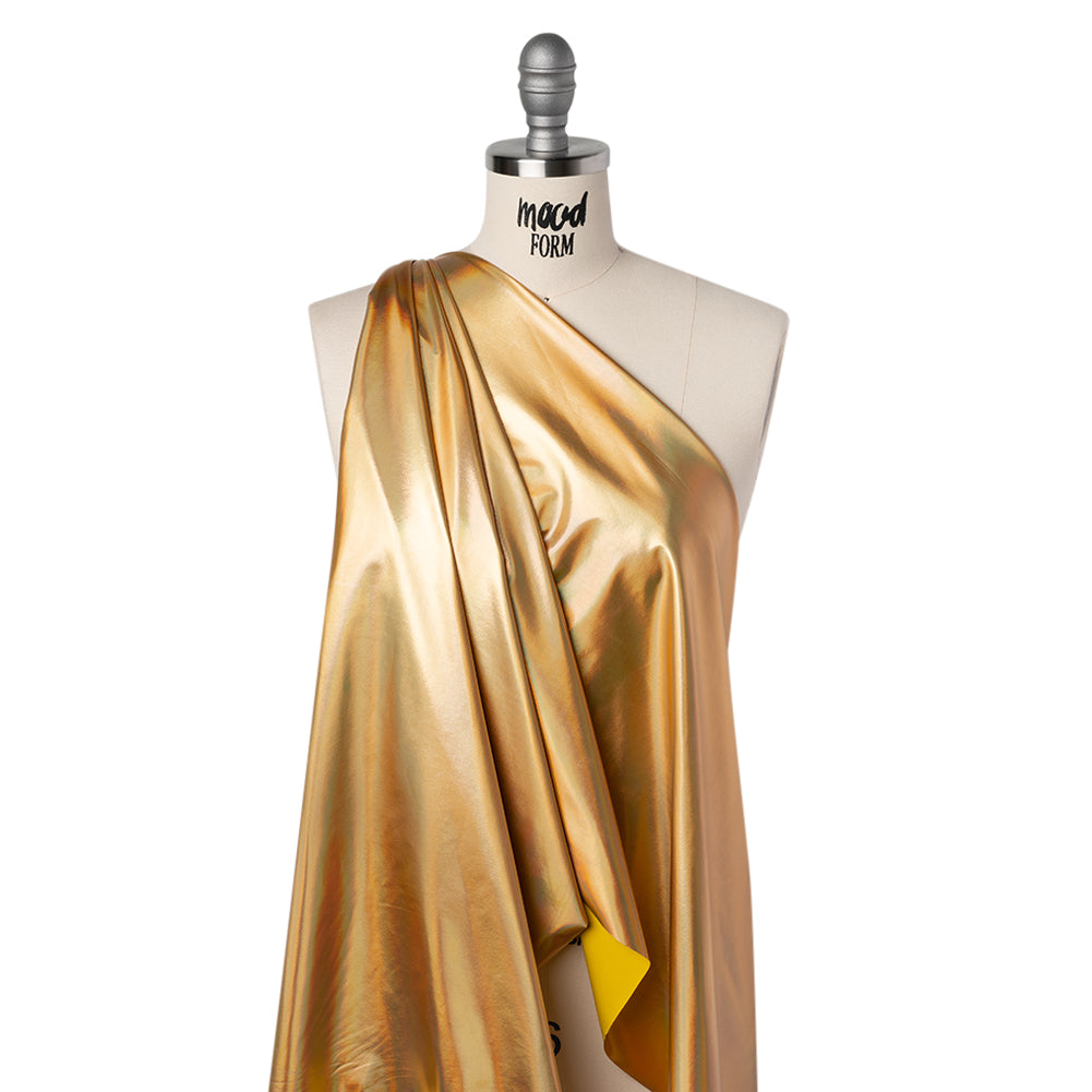 Metallic Foiled Polyester Jersey Knit - Holographic Gold - Amalthea Collection - Joann Fabrics