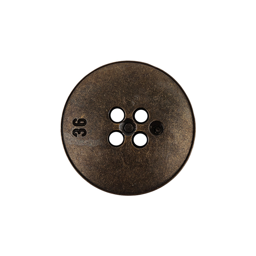 Italian Bronze Shallow Plate 4-Hole Metal Look Coat Button - 36L/23mm - Joann Fabrics