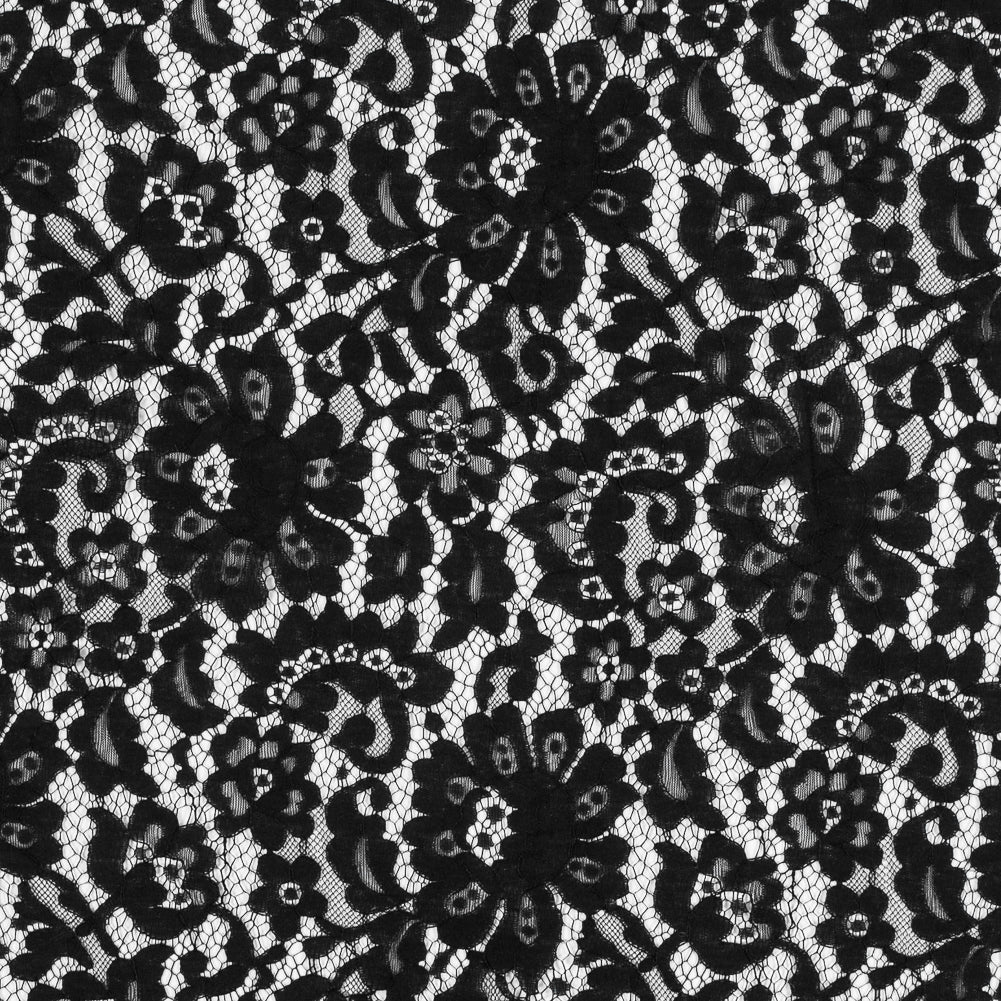Black Floral Re-Embroidered Lace - Joann Fabrics