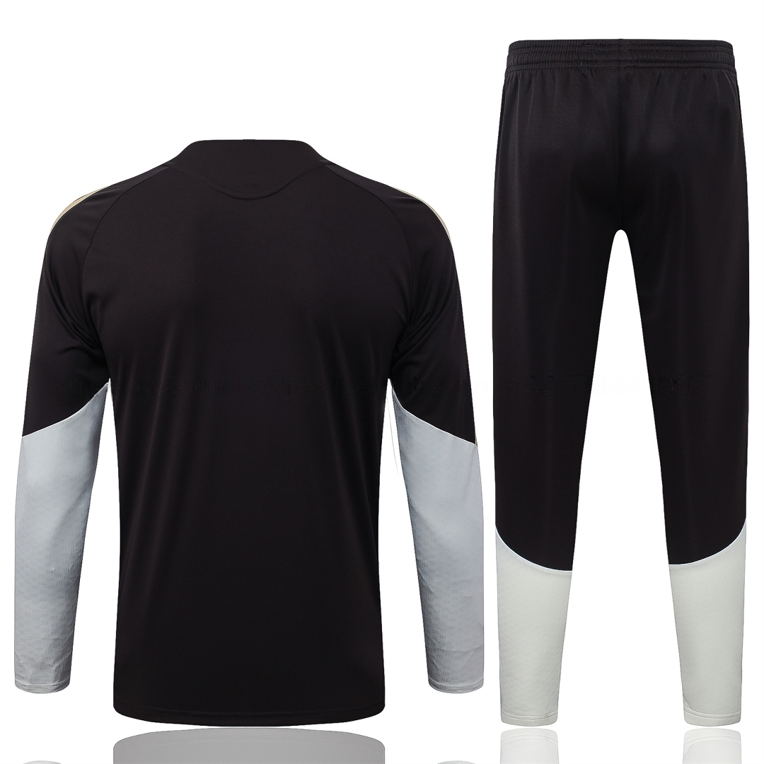 Flamengo 2026 Long Sleeve Training Set - Black With White Top & Pants - UnitedFutballJersey