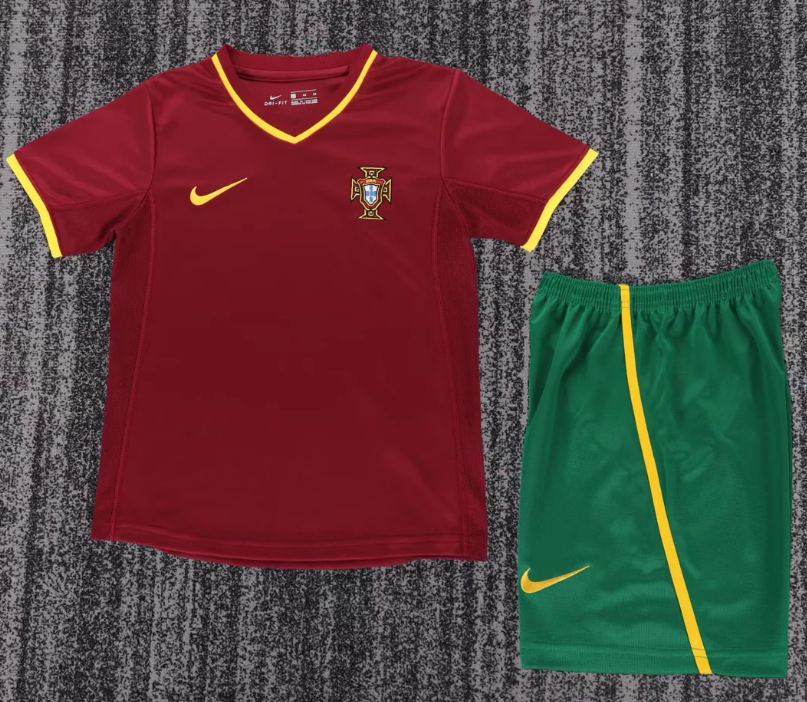 2000 Retro Portugal Home Football Shirt 1:1 Thai Quality Kids Size