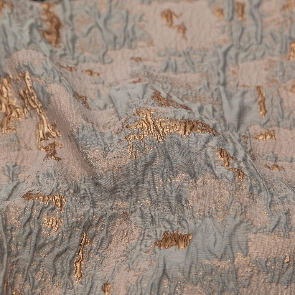 Sky Gray and Gold Abstract Luxury Metallic Brocade - Joann Fabrics