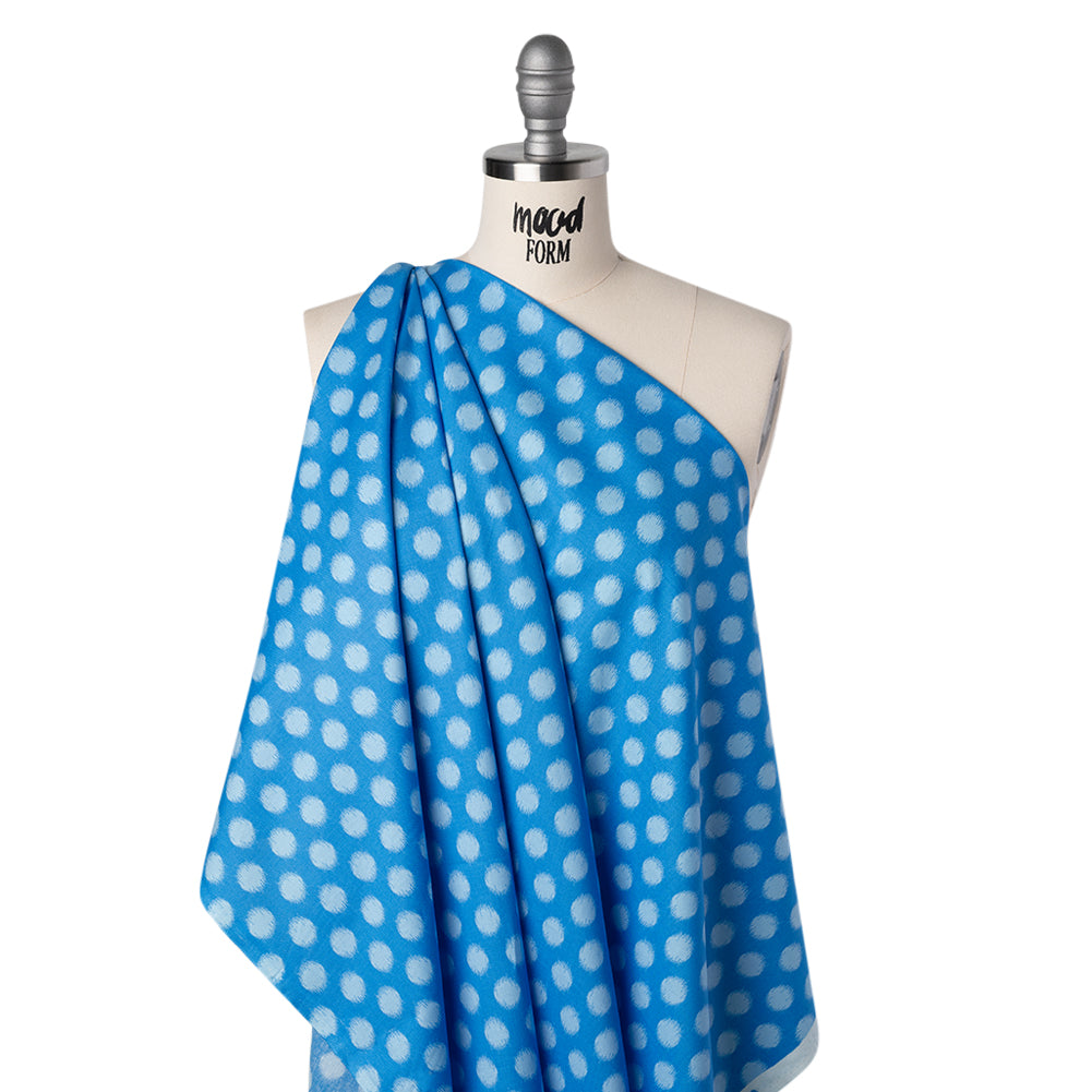 Printed Quilting Cotton by Heather Bailey for FIGO Studio - Blue Top Dot Ikat Polka Dots - Pop Sugar Collection - Joann Fabrics
