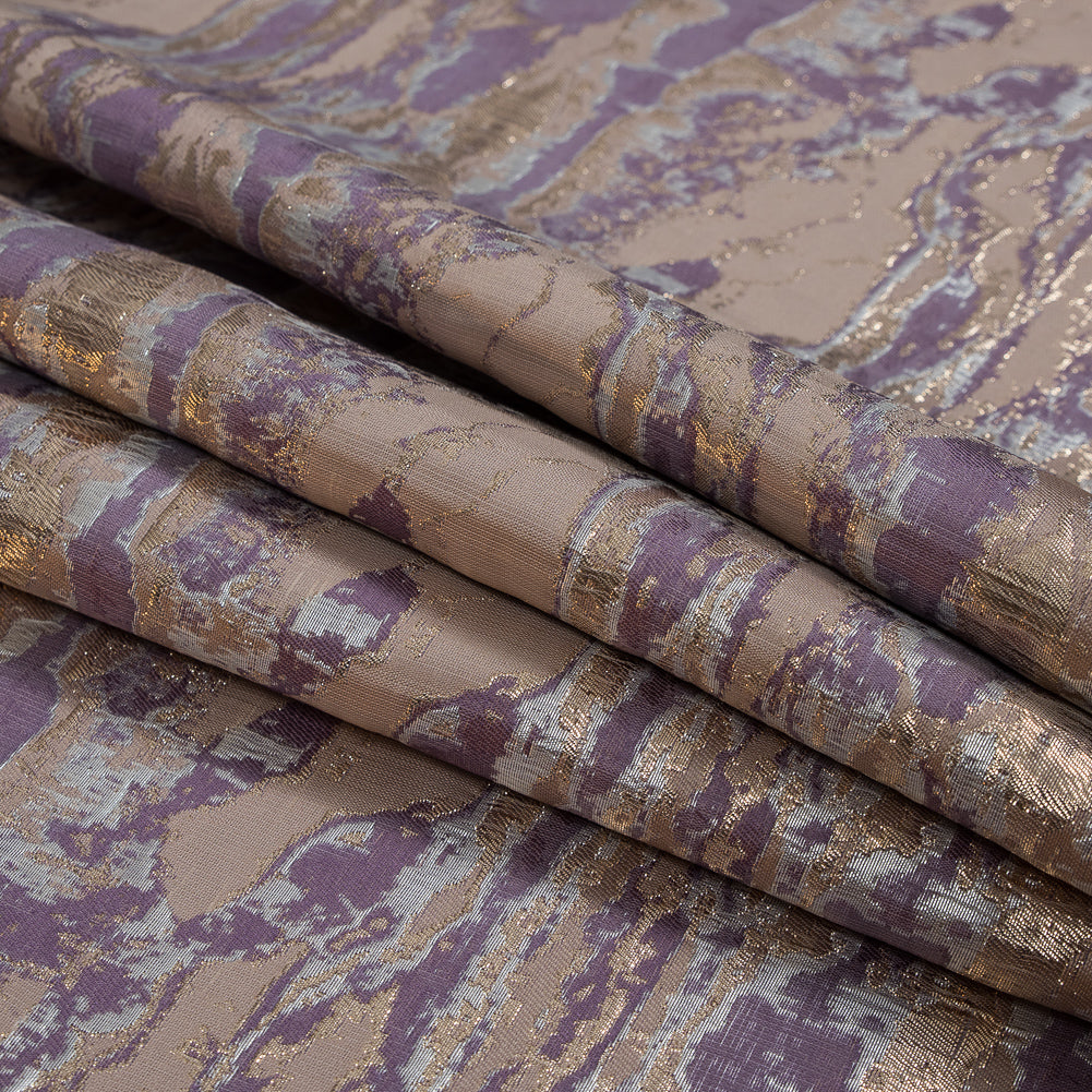 Metallic Gold, Lavender and Mauve Abstract Jacquard - Joann Fabrics