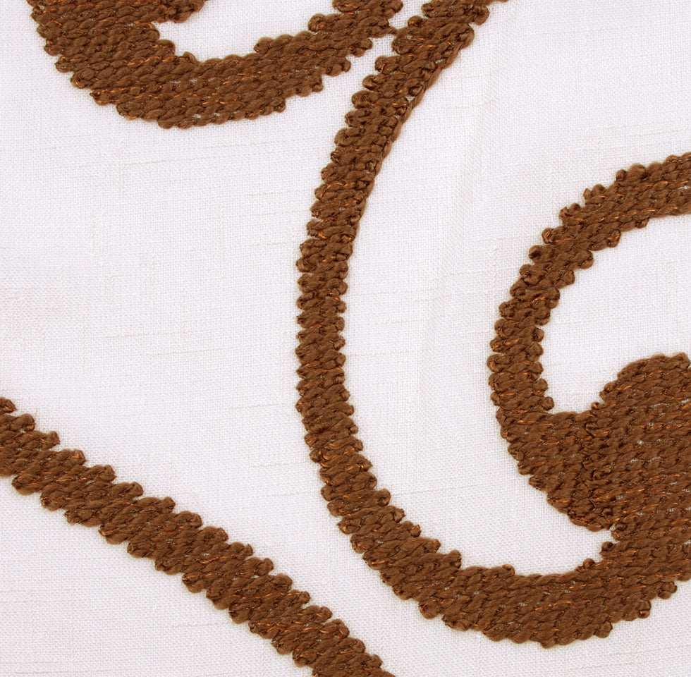 Ivory & Brown Embroidery Retro-Chic Sheer Poly - Joann Fabrics