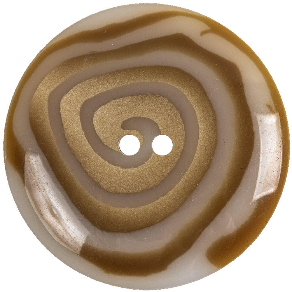 Translucent White and Caramel Uneven Swirl 2-Hole Plastic Button - 70L/44.5mm - Joann Fabrics