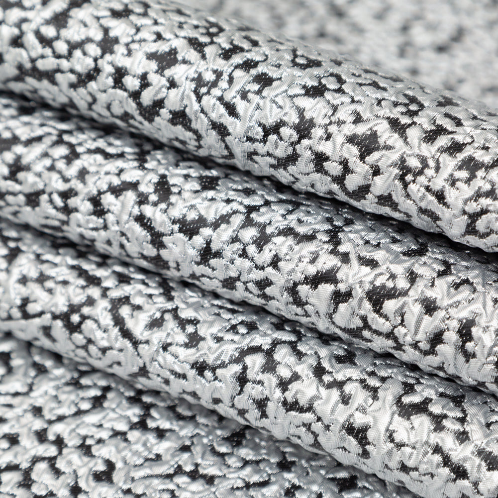 Metallic Silver and Black Abstract Brocade - Joann Fabrics