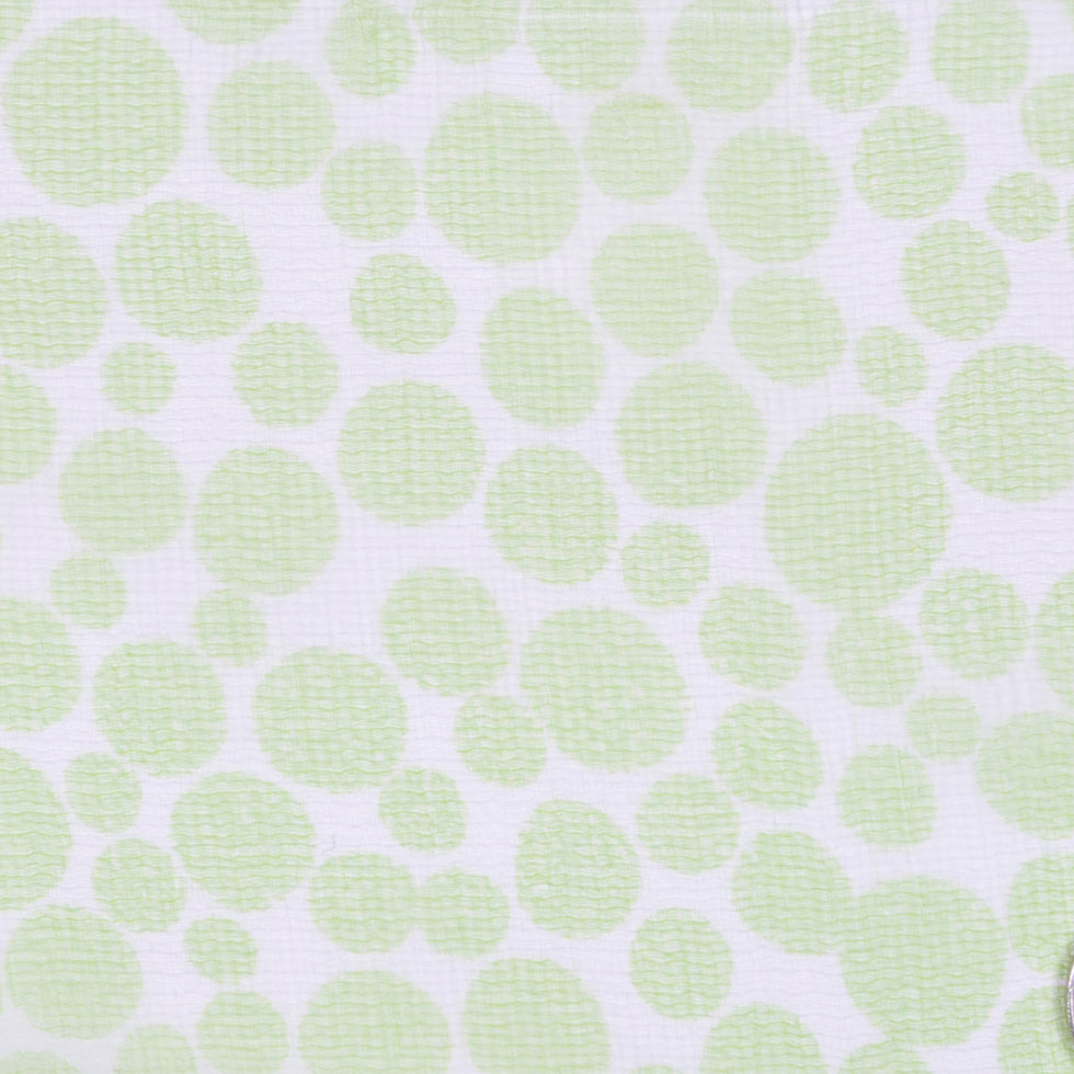 Oscar de la Renta Off-White and Greenery Circles Printed Silk Gauze - Joann Fabrics