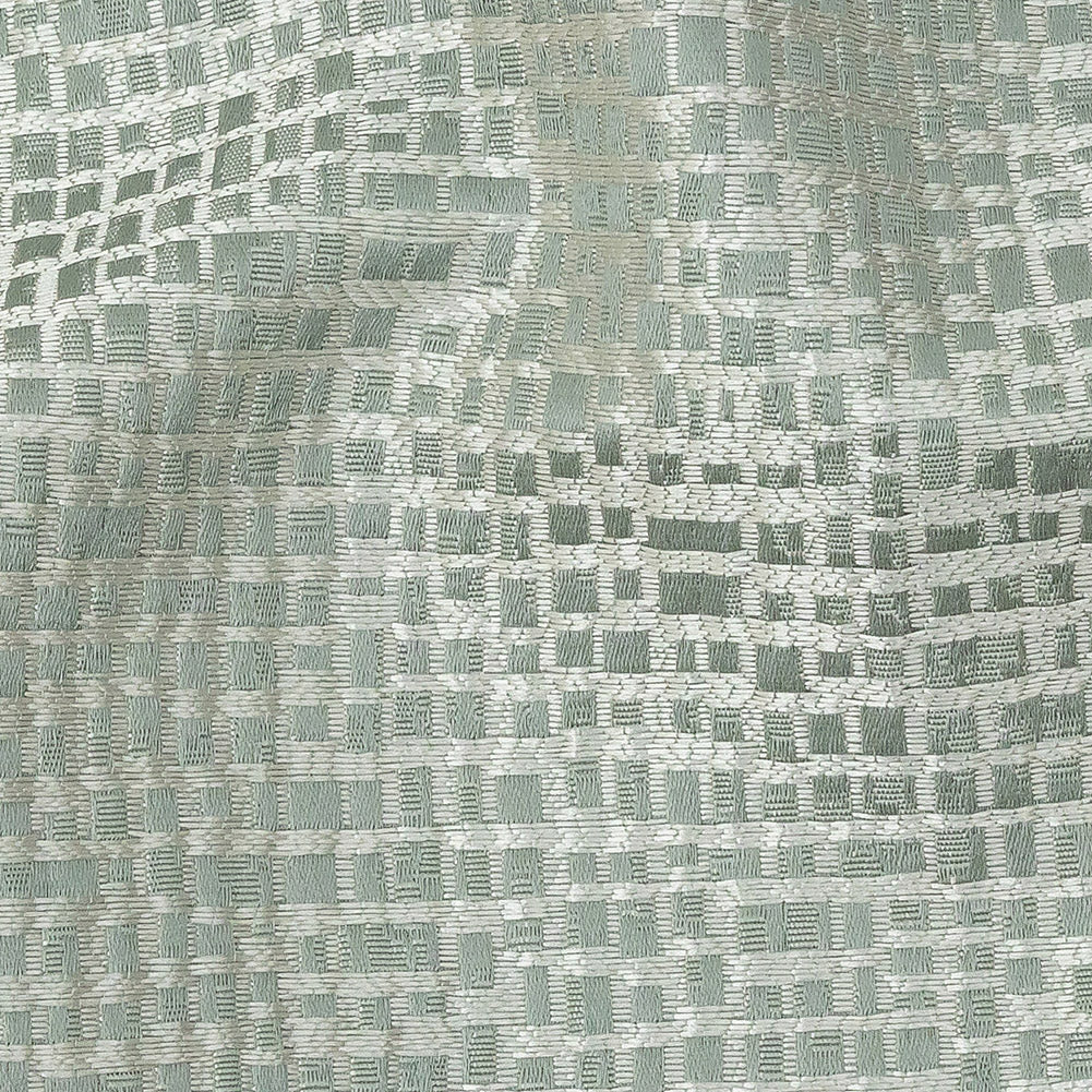 Polyester Jacquard - Seafoam Grid - British Imported - Joann Fabrics