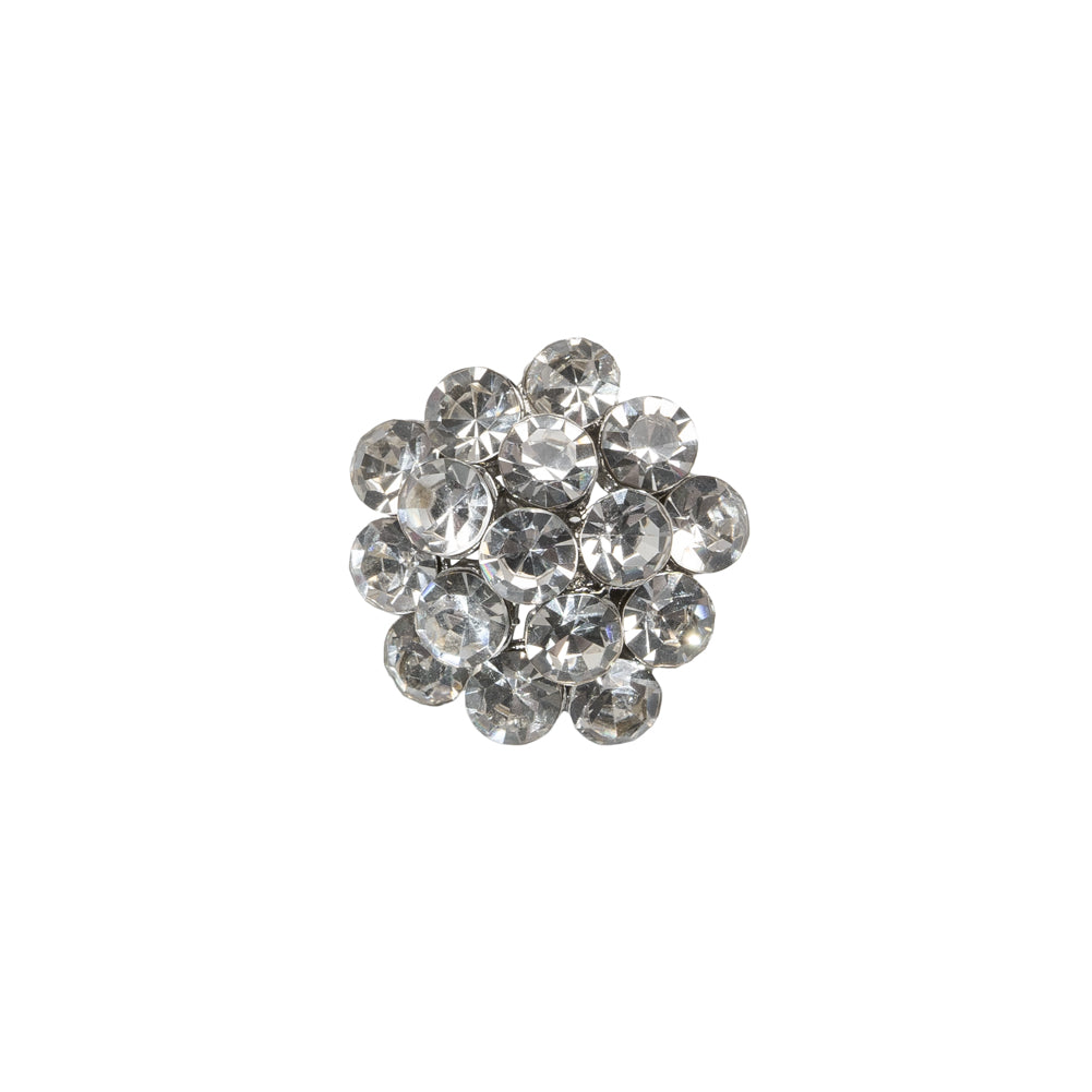 Rhinestone and Metal Shank Back Button - 24L/15mm - Crystal and Nickel-Free Silver Rings of Stones - Joann Fabrics