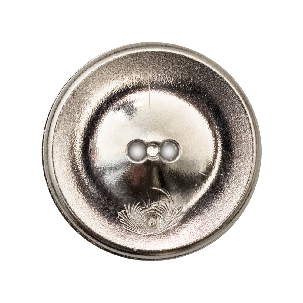 Italian Silver and Black 2-Hole Crest Button - 44L/28mm - Joann Fabrics