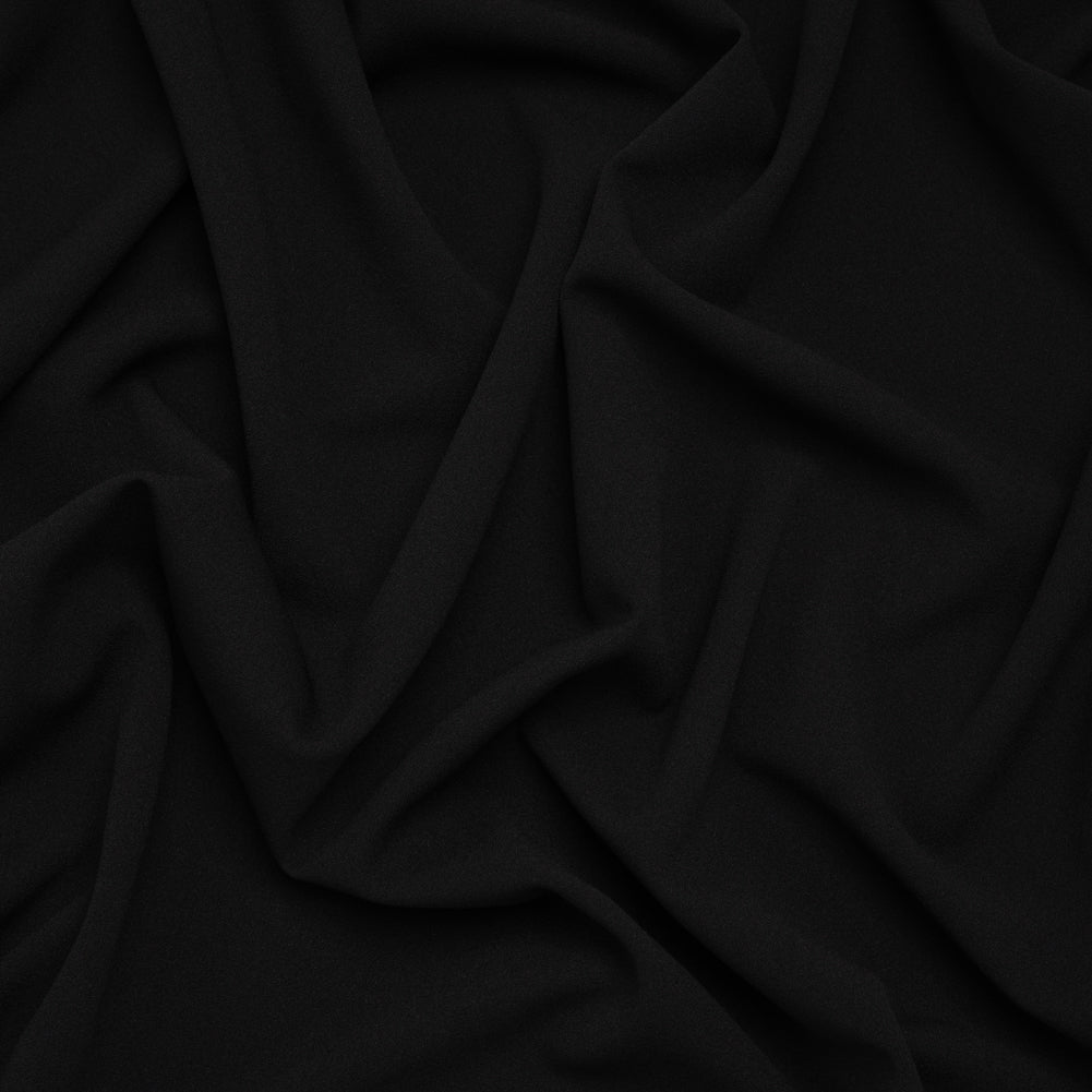Stretch Polyester Crepe Double Knit - Dark Black - Designer Deadstock - Joann Fabrics