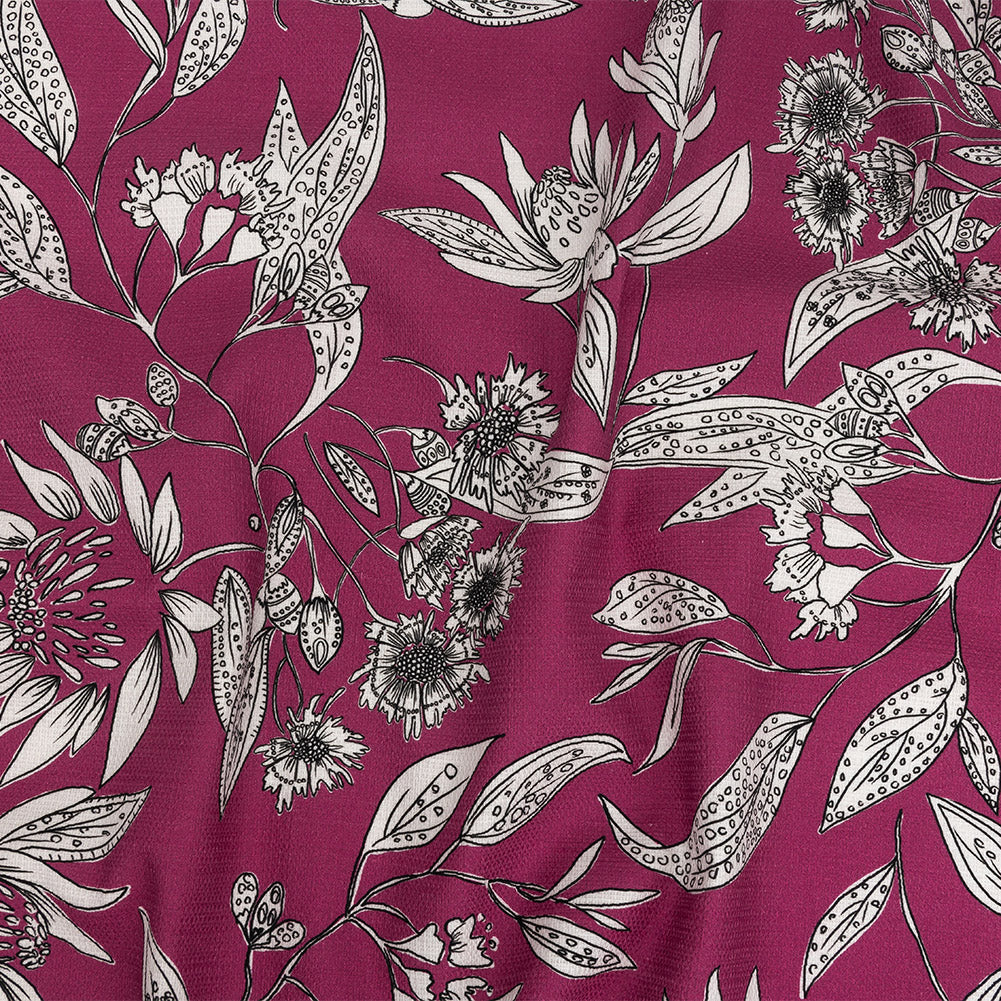Mood Exclusive Pink Illustrated Cultivation Stretch Cotton Woven - Joann Fabrics