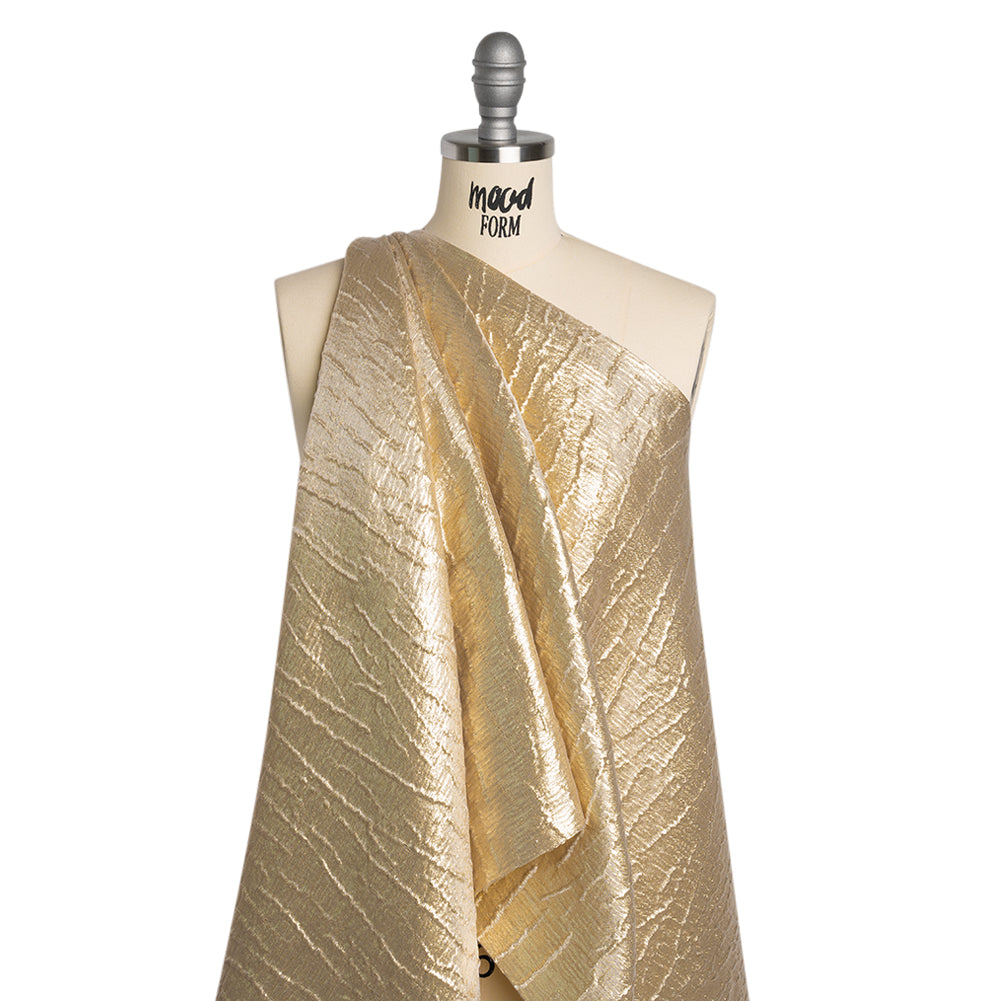 Metallic Brocade - Gold Subtle Wrinkles - Kylie Collection - Joann Fabrics