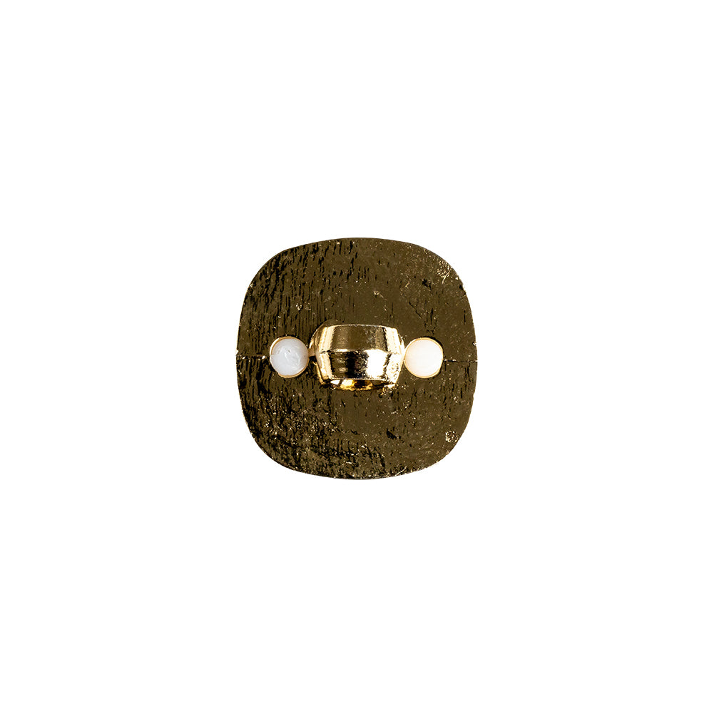 White and Gold 2-Piece Dome-Shaped Rounded Square Shank Back Button - 24L/15mm - Joann Fabrics