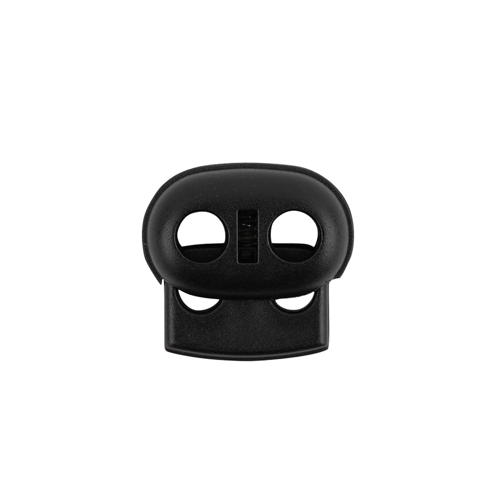 Matte Black Dual Drawstring Stopper Closure - 0.875