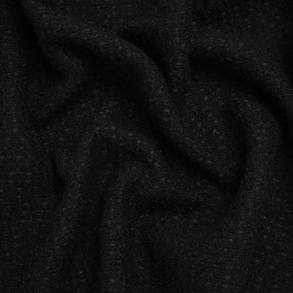 Wool Blend Boucle Tweed - Black - Deadstock - Joann Fabrics