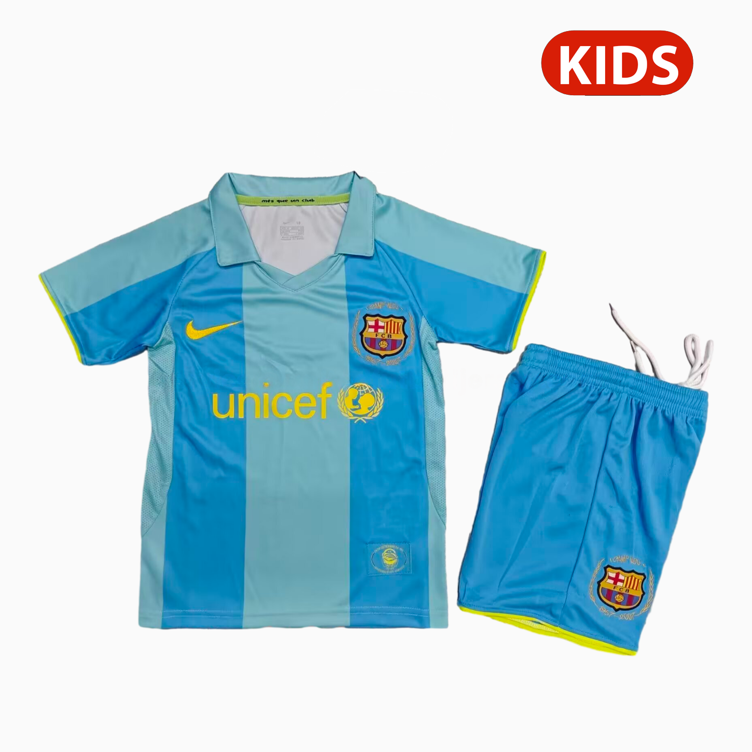 Retro Barcelona 2007-08 Away Kids Kit - UnitedFutballJersey