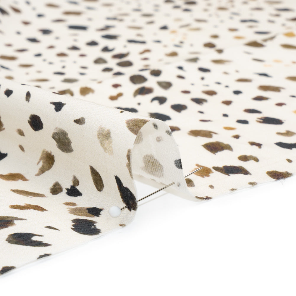 Cotton Poplin - Cream and Brown Animal Spots - Mood Exclusive Dappled Daring Print - Joann Fabrics