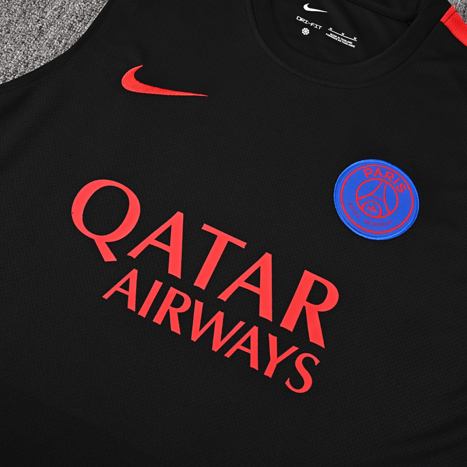 Paris Saint-Germain PSG 26-27 Vest Training Set - Black With Red Accents Vest and Black Shorts - UnitedFutballJersey