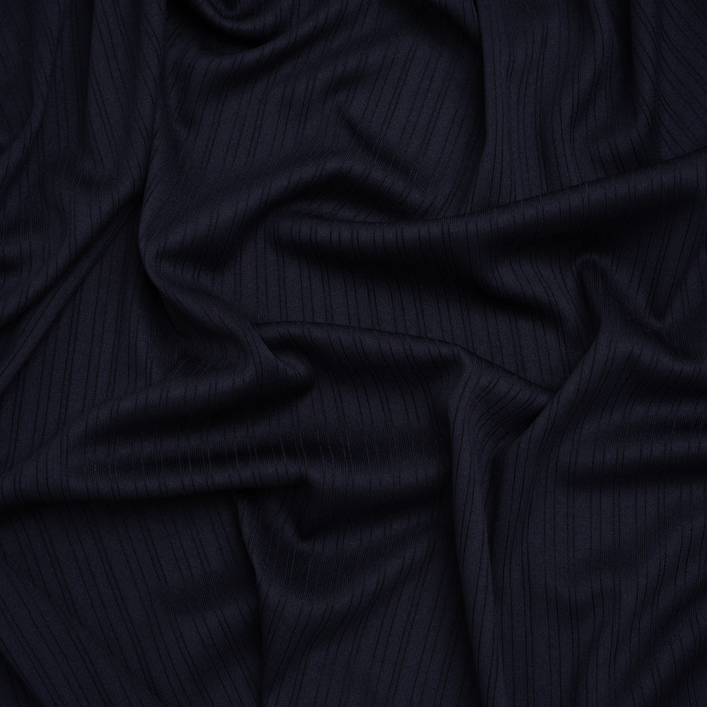 Stretch Polyester Barcode Rib Knit - Midnight Navy - Designer Deadstock - Joann Fabrics