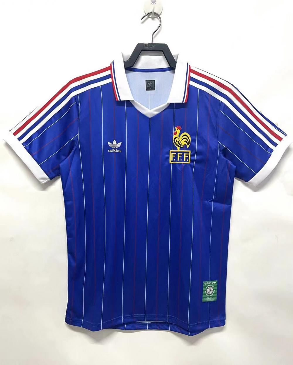 1982 Retro France Home Football Shirt 1:1 Thai Quality