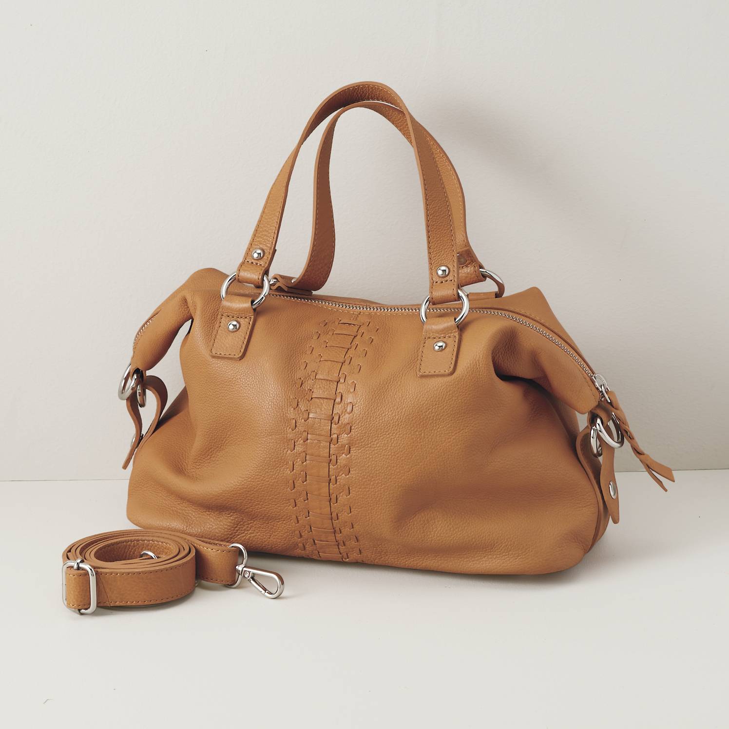 Laced Leather Bag, Zip-Top, Inner Pockets, Fully Lined - Northstyle Catalog
