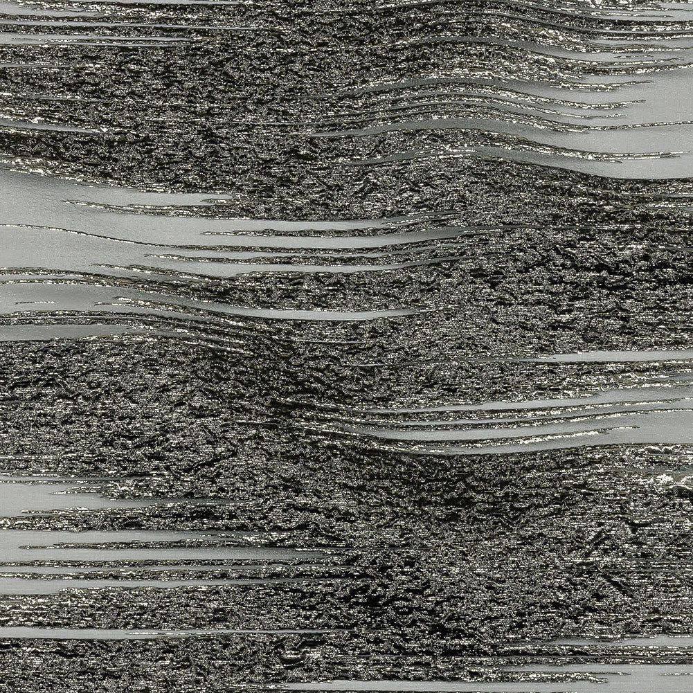 Metallic Silver and Black Sleek Streaks Luxury Burnout Brocade - Joann Fabrics