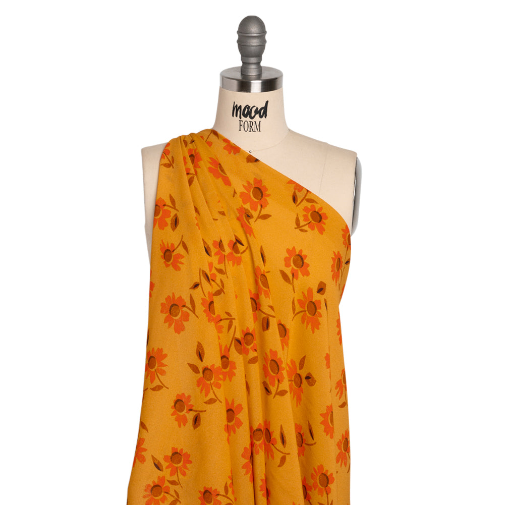 Mood Exclusive Yellow Ochre Dear Dahlia Viscose Georgette - Joann Fabrics